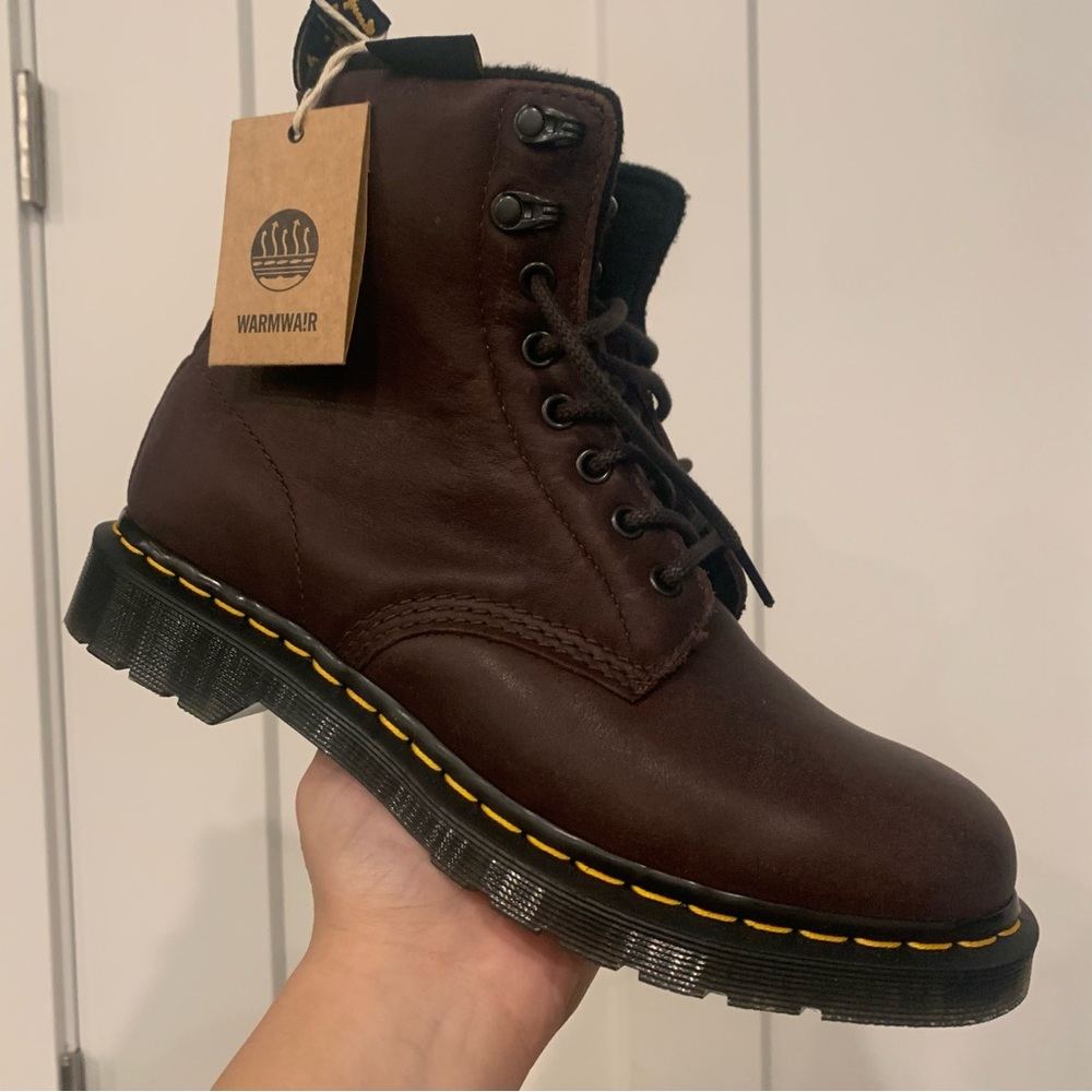 Brown Dr. Martens 1460 Pascal Warmwair Leather Lace Up Boot - Picture 3 of 8